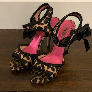 Betsy Johnson Cheetah Print Stiletto Heel Sandals